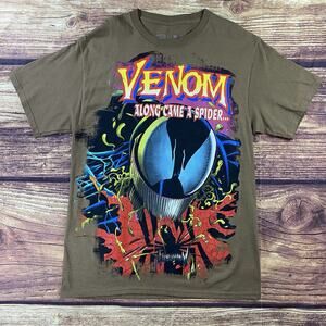 CVLA x Marvel Venom Along Came A Spider Tshirt Spider Man Sz M Brown